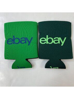 eBay Set 2 Drink Holders Logo Can Coolers Insulated Neoprene Green eBayana